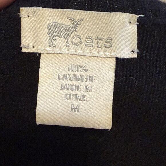 Skull Cashmere By Oats Black 100% Cashmere Knit Sweater Women’s M Rhinestone - Picture 5 of 6